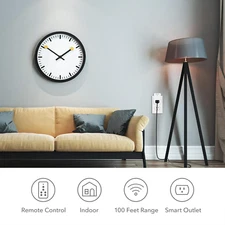 Mini Wireless Wall-Mounting Remote Control Outlet Switch Power Plug in for Ho...