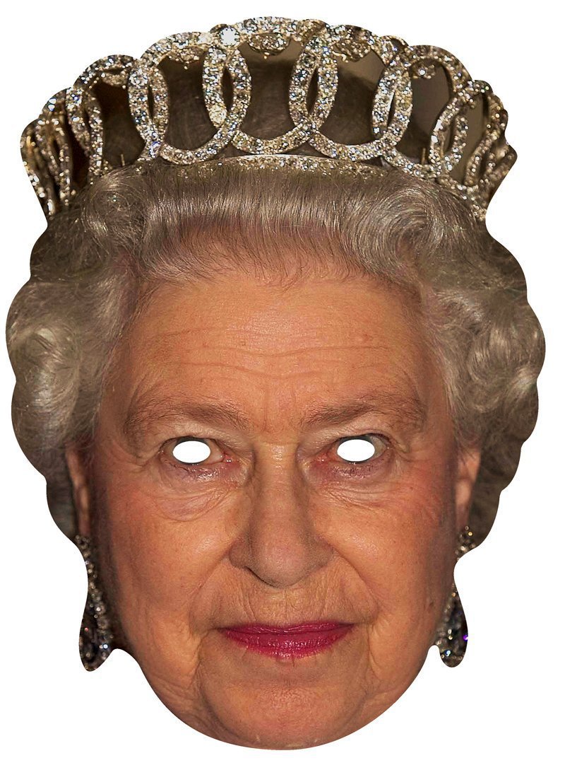 Regina Elisabetta II Royal Singolo Scheda Divertente Festa Maschera Facciale -