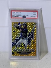 2022 Panini Mosaic Kris Bryant Capital Gains Gold Mosaic /10 Rockies PSA 9 MINT