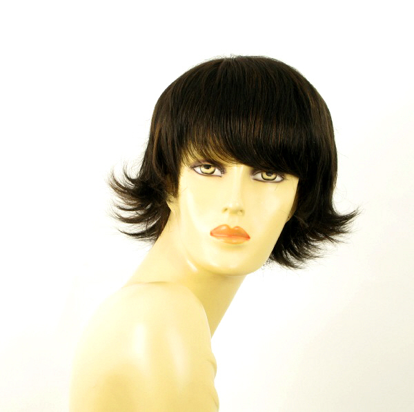 Perruque carré noir et cuivré MELINDA en cheveux naturels pour femme