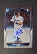 Kemp Alderman 2023 1st Bowman Chrome Autograph Auto Miami Marlins