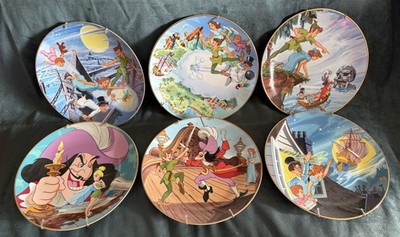 WDP Disney Collection PETER PAN PLATES First Edition Series FULL SET 6 w HANGERS