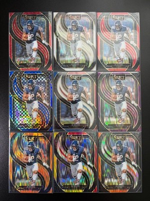 2024 Select #151 - DJ Moore - 10 card Rainbow lot - Red Disco - White Shock more