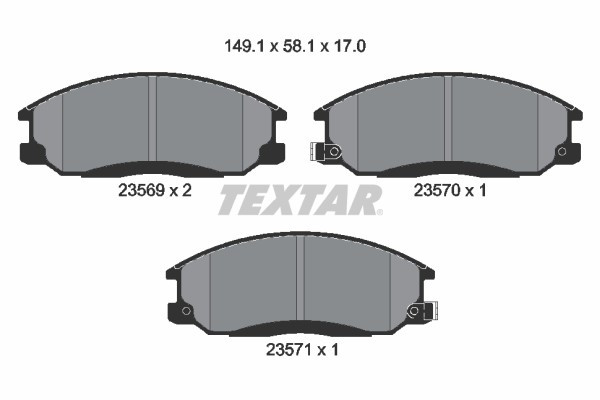 Bremsbelagsatz FÜR Ssangyong Rexton / Rexton II (Gab ) - Textar 2356901-image