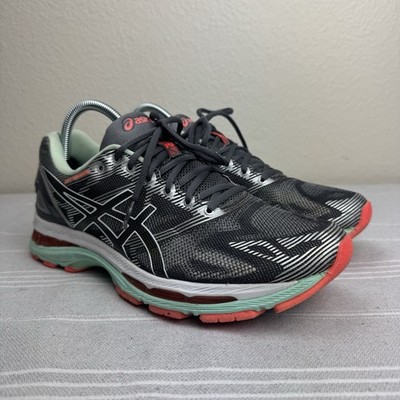 Women s ASICS Gel Nimbus 19 Running Sneaker Athletic Shoe Carbon Gray Coral 10