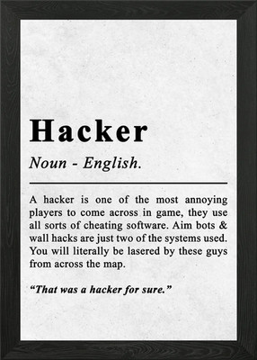 Hacker Boys Game Room Text Framed Wall Art Poster Canvas Print Picture