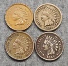 Lot Of 4 CN Indian Head Cent - 1859, 1862, 1863 & 1864