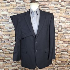 Joseph A Bank Suit 2 Piece Mens 43L 34X32 Dark Charcoal Stripe Wool
