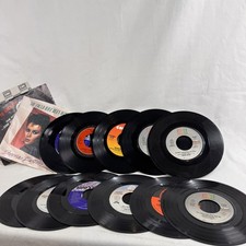 Lot of 11 Vintage 80s Pop 45 RPM Vinyl Records with Picture Sleeves