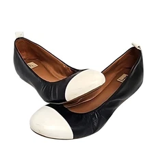 ED Ellen Degeneres Love Womens Black and White Slip On Ballet Flats Size 8M