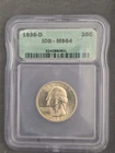 1936-D Washington Quarter ICG MS64 Key Date, Nice Luster, Great Eye Appeal