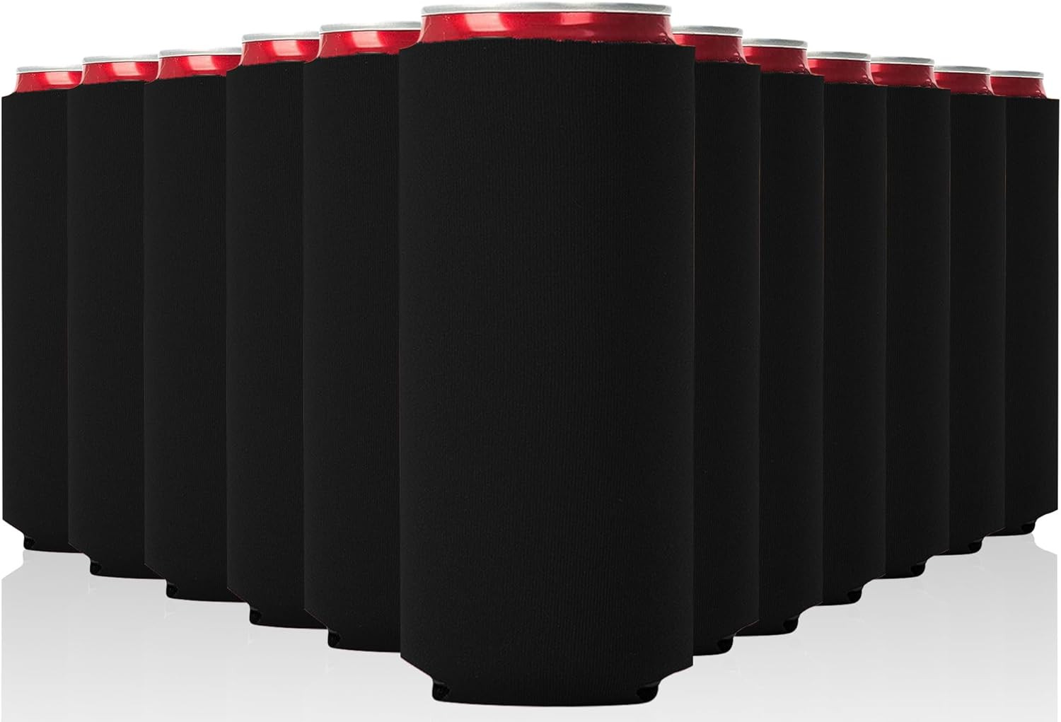 Slim Can Cooler Sleeves 12 Pack– Blank Foldable Neoprene 12Oz Can Insulators – S