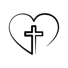 Heart Cross Christian Car Decal Vinyl Sticker for Car Window Laptop