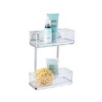 Wenko Vacuum-Loc Wandregal Quadro Edelstahl Rostfrei 2 Etagen Ohne Bohren