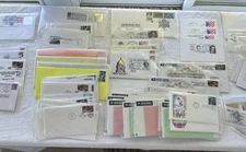 Lot of 100 USPS First Day Issue Envelopes 1991 to 1998 + Several Unused Stamps