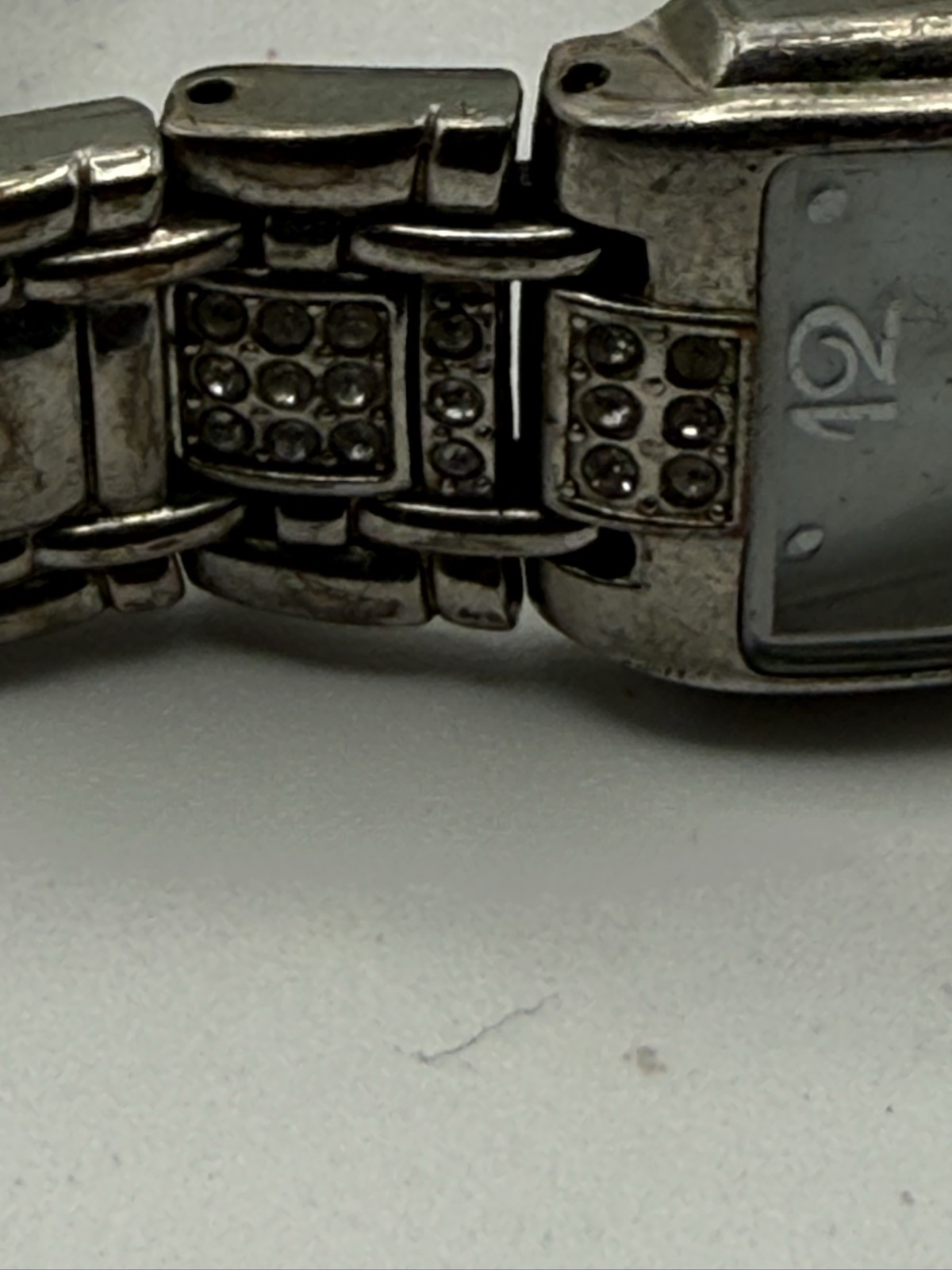 Women's Silver Tone Rhinestone Rectangular Quartz… - image 6