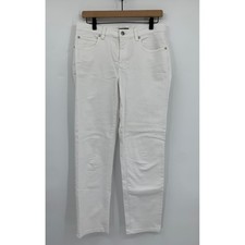 Eileen Fisher Pants Womens Small White Organic Cotton Stretch Slim Leg