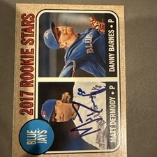 2017 Topps Heritage #393 Matt Dermody Danny Barnes (RC) Auto Signed Blue Jays