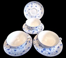 Arzberg Blaublüte 3x Teetasse und 4x Untertasse Zustand siehe Beschreibung