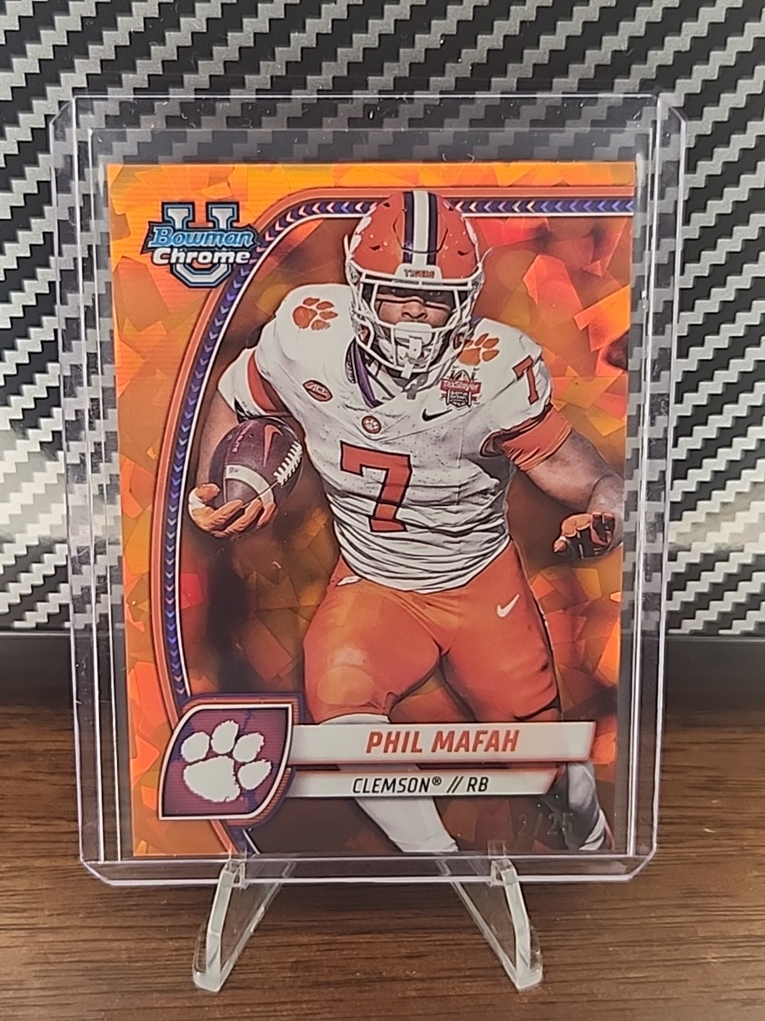 2024 Bowman U Sapphire Phil Mafah Orange /25 Clemson #144 