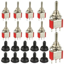Momentary Toggle Switch with Waterproof Cap Mini Miniature 3 Pins 3 Position ...