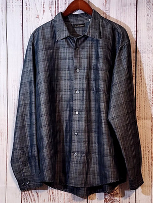 Paradise Collection Dark Charcoal Mens XL Button LS Modal Rayon Blend Shirt