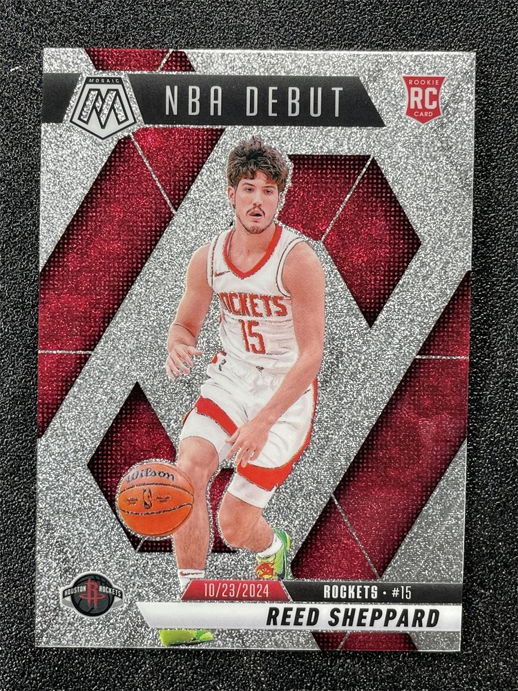 2024-25 Panini Mosaic Reed Sheppard #252 NBA Debut Glitter RC Case Hit SSP
