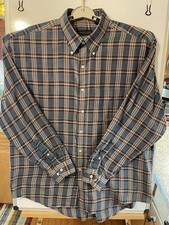 Van Heusen Mens Size L Blue Plaid Classic Fit Button Shirt Long Sleeve 16-16 1/2
