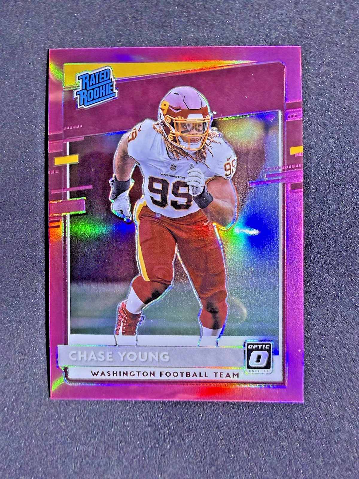 2020 Panini Donruss Optic Chase Young #166 Rated Rookie Pink Prizm RC