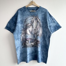 The Mountain Dreamcatcher Horses Graphic T-Shirt Sz 2XL Animal Fantasy Print Top