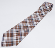 BROOKS BROTHERS "Makers" Necktie Brown Plaid Tie 58" Made In USA