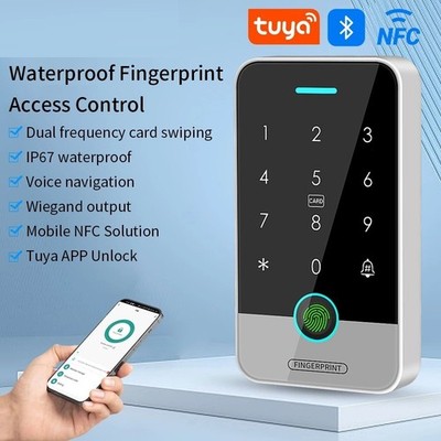 Access Control System IP67 Tuya RFID 125K 13.56MHz NFC BT FP Keypad WiFi Gateway