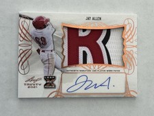 Jay Allen 2021 Leaf Trinity Rookie Letter R Patch Auto Cincinnati Reds SP Card🔥