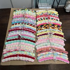 Lot of 55 Vintage 70s Hand Made Cottage Crochet Yarn Covered Clothes Hangers
