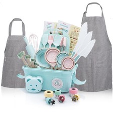 Kids Baking Set Real Cooking Set for Kids , Baking Supplies with Adult and Ki...