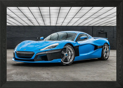 Rimac C Two sport car 2020 Framed Wall Art Poster Canvas Print Picture