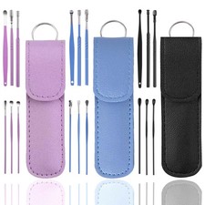 18 Pcs Ear Wax Removal Kit- Ear Cleaner Tool Stainless Steel- Portable Spiral...