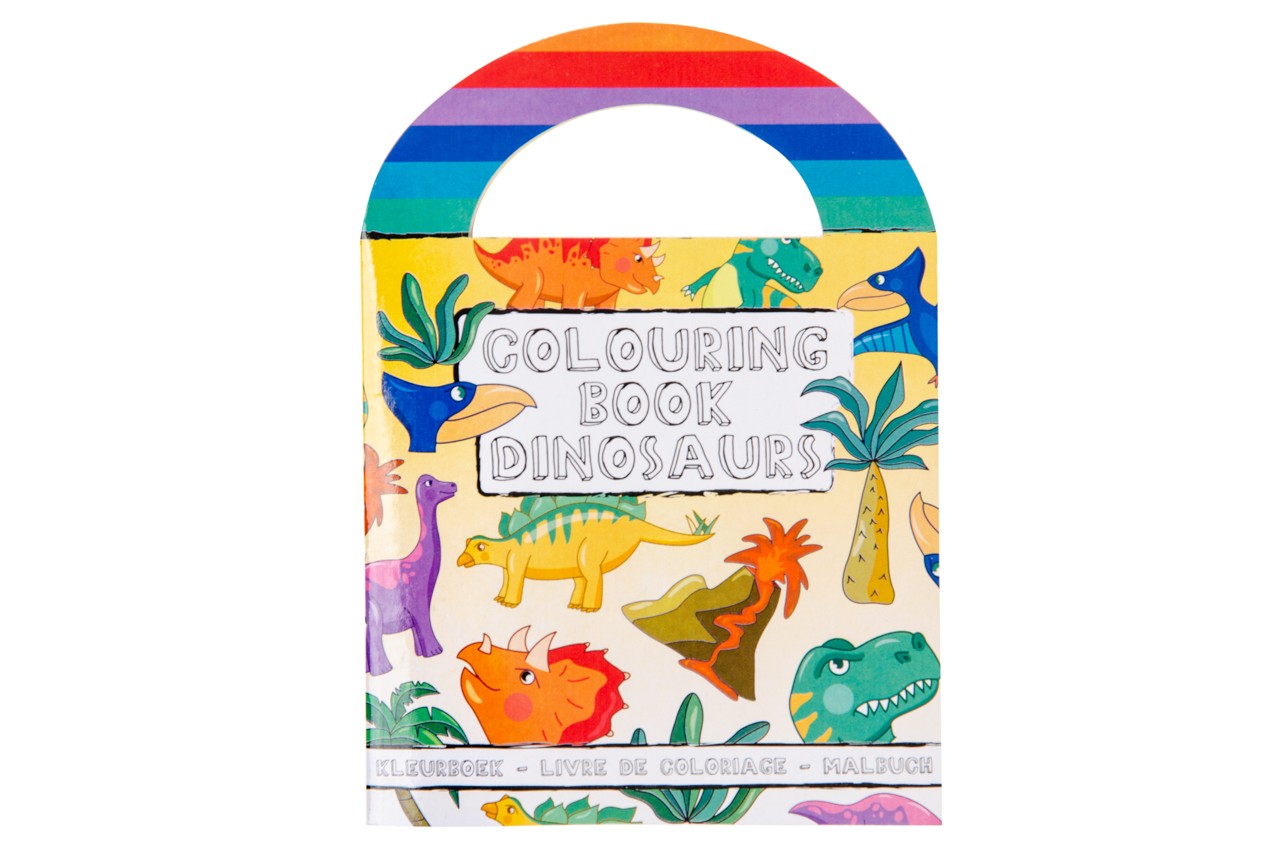 Dinosaur Coloring Mini Book with Stickers - Party Bag Toy Fillers Gifts Kids