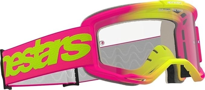 Alpinestars Vision 5 Wordmark Moto Motorcycle Goggles Pink / Yellow / Clear