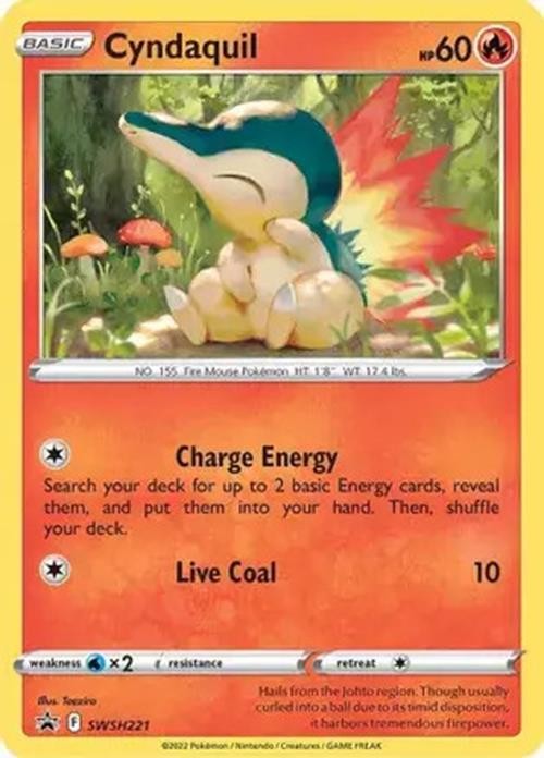 Cyndaquil - SWSH221 - Pokemon Sword & Shield Promo Ultra Rare Holo Card NM