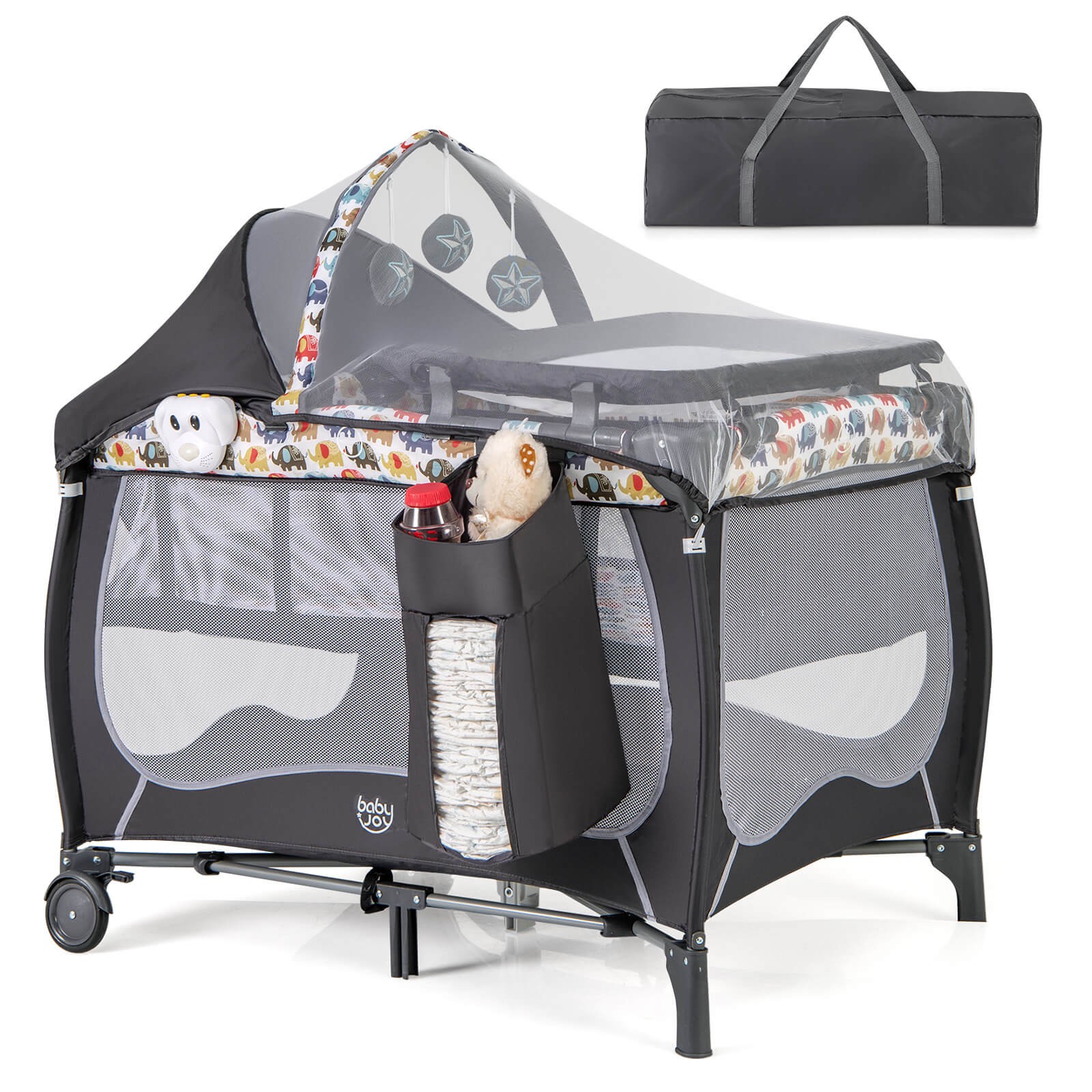 4 in 1 Portable Baby Nursery Center w/ Detachable Bassinet Changing Table