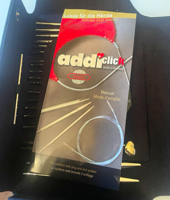 addi Click Interchangeable Circular Knitting Needle Set, Metal, w/ Case