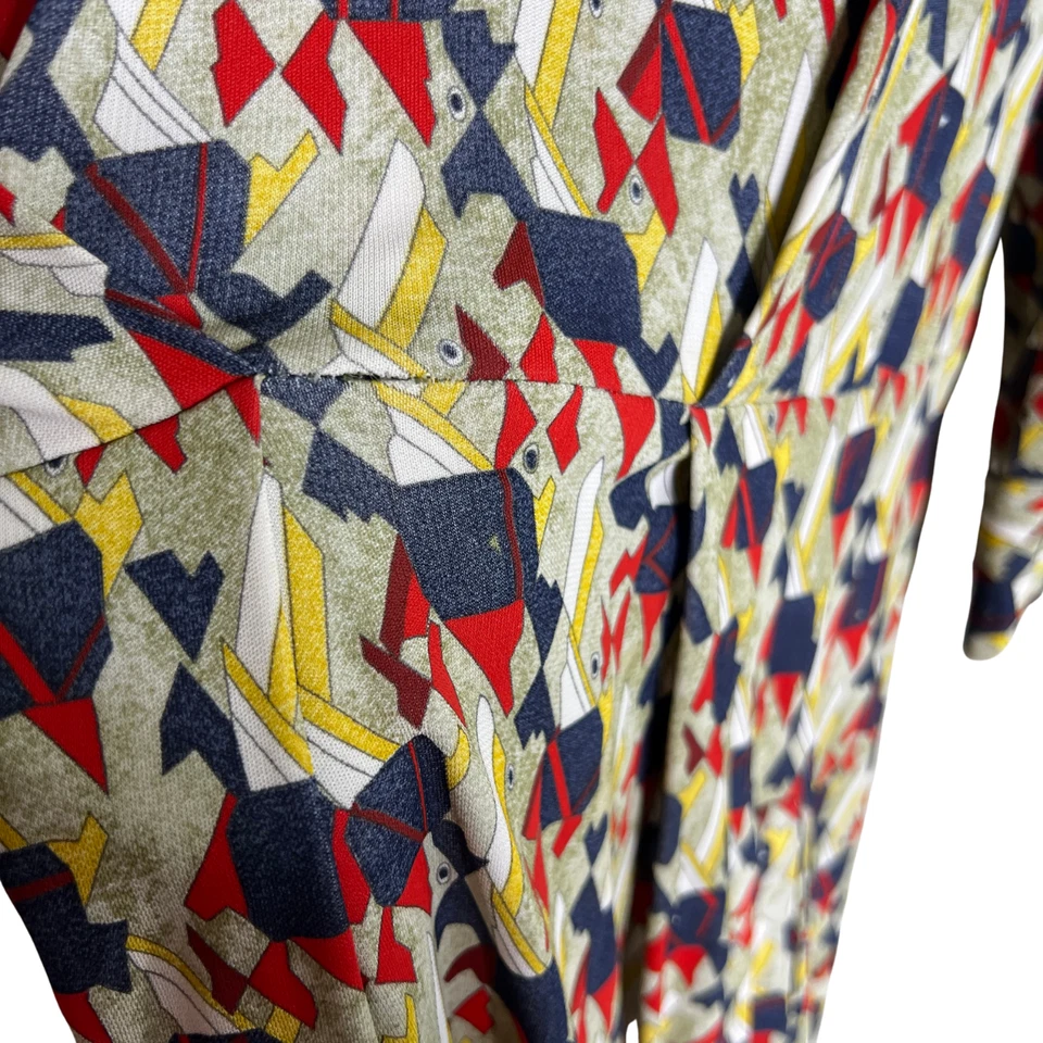 Vestido Corto Balenciaga Paris Talla 36 Multicolor Estampado Abstracto Manga Larga Foto 4 de 4