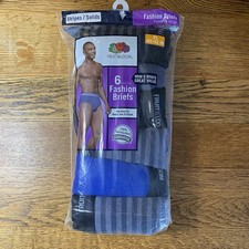 Fruit of the Loom Mens 6-Pack Fashion Briefs XL 40-42 Stripes/Solids New