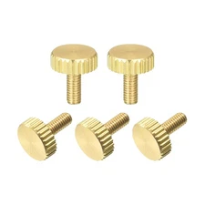 5pcs Knurled Thumb Screws M3x8mm Flat Brass Bolts Grip Knobs Fasteners