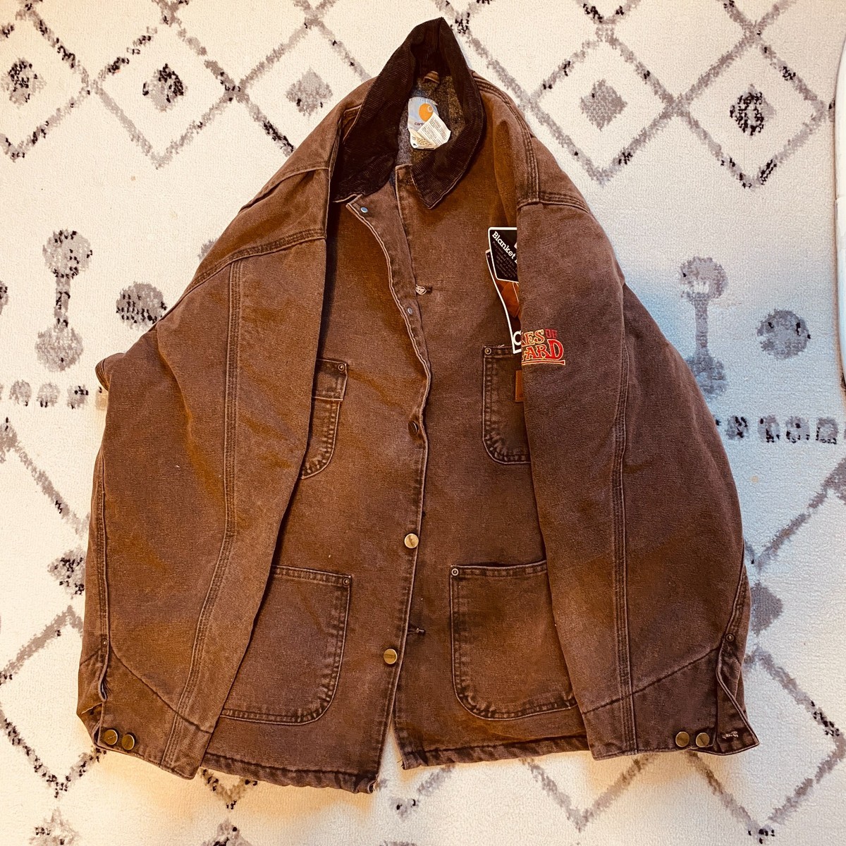 Carhartt Jacket Mens C02CHT Brown Duck Chore Coat Blanket Lined