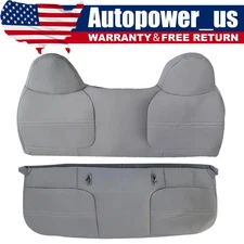 For 1999-2002 Ford F250 F350 Super Duty Bench Bottom + Lean Back Seat Cover Gray