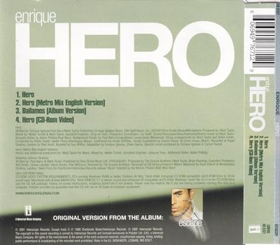 Iglesias, Enrique - Hero CD European Interscope 2001 - Iglesias, Enrique CD QCVG