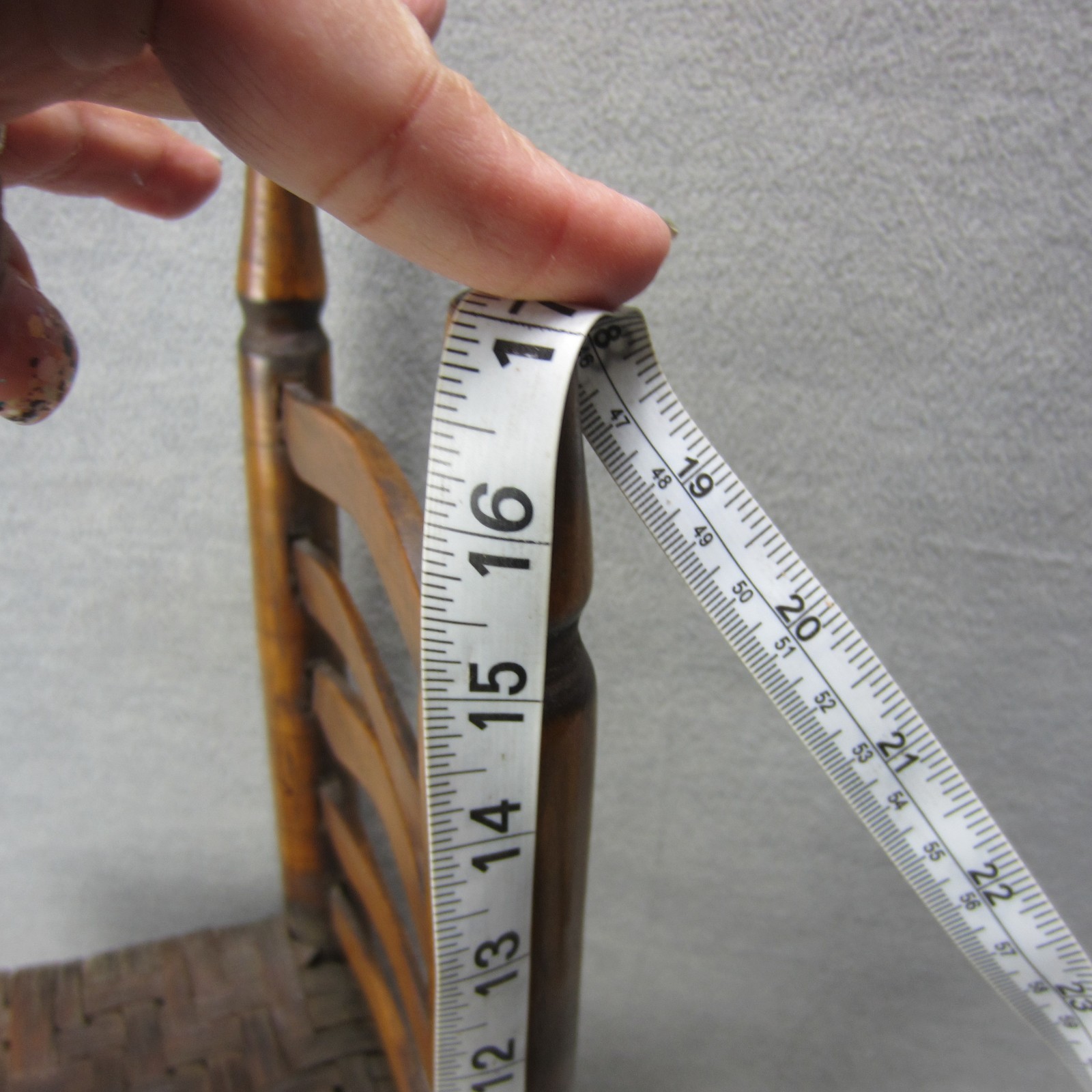 Vintage Ladder Back Doll Display Chair Woven Seat