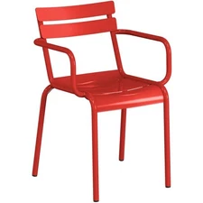 Lancaster Table & Seating Matte Red Powder Coated Outdoor Arm Chair -3ct